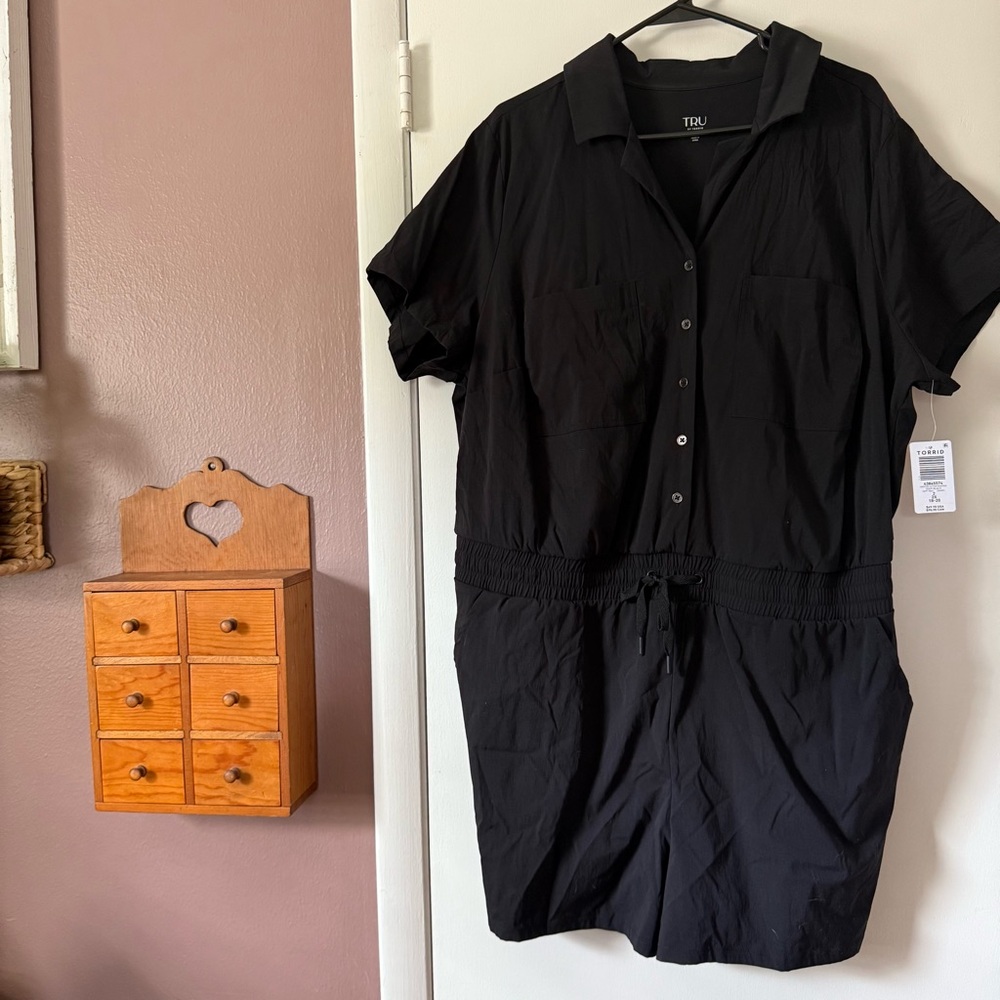 TRU Torrid Black Athletic Romper